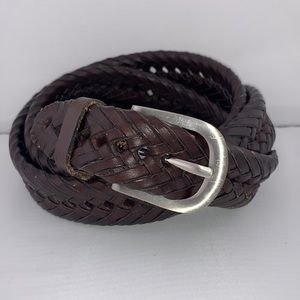 Brown Braided Leather Belt 44" NWOT